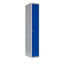 Garderobeskap SMG 1x300 mm Rett tak og blå dør med sylinderlås