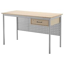 Lærerbord Combi 1200x600 mm bjørk på alugrått understell