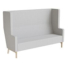Sofa 3-seter AIR, høy rygg og sider, sølv tekstil, bein i ask