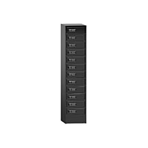 PC skap 1x400 med el, rett tak 12 rom i høyden, sort dører